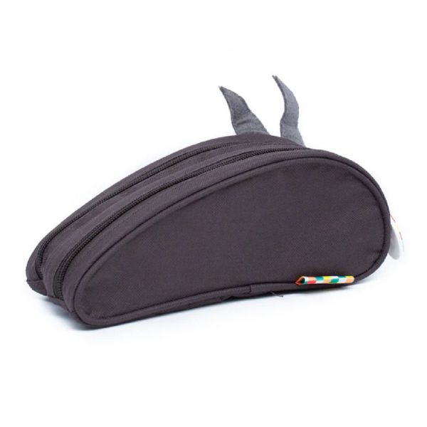 Trousse double tête d'animal Loup