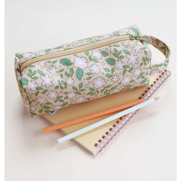 Trousse scolaire Fleurs rose