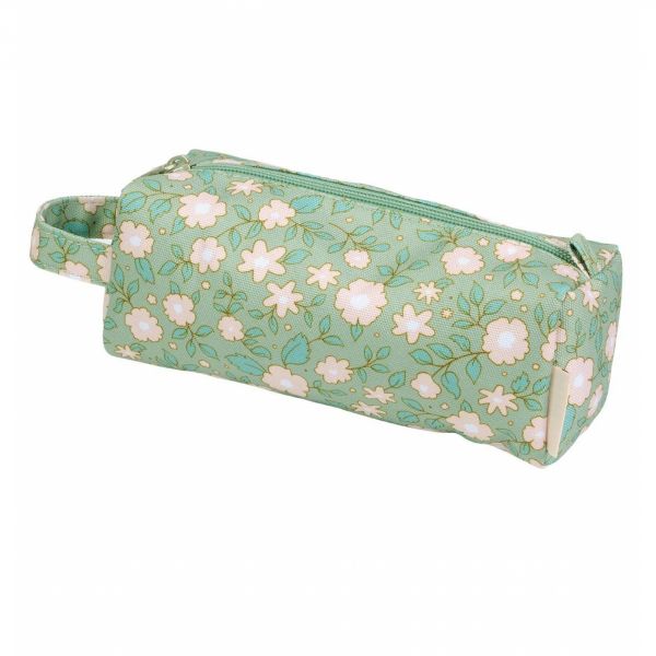 Trousse scolaire Fleurs sauge