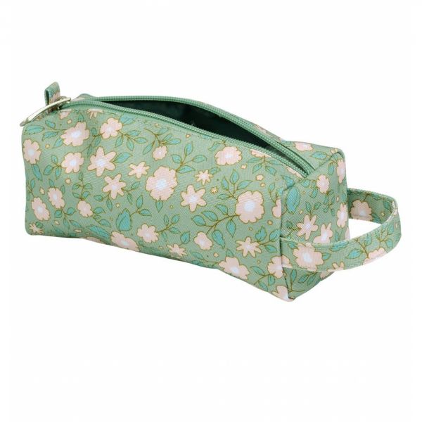 Trousse scolaire Fleurs sauge