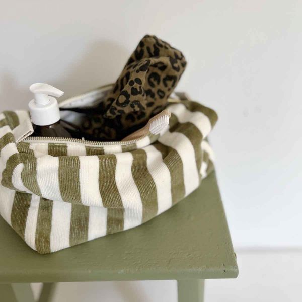 Trousse de toilette bébé Vic Rayée Kaki