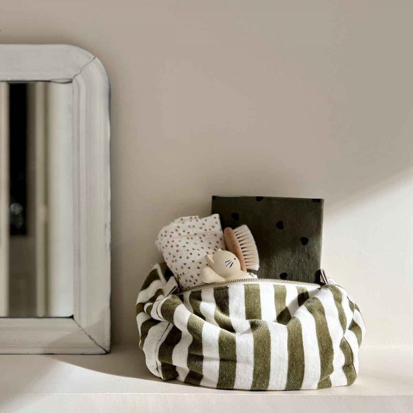 Trousse de toilette bébé Vic Rayée Kaki