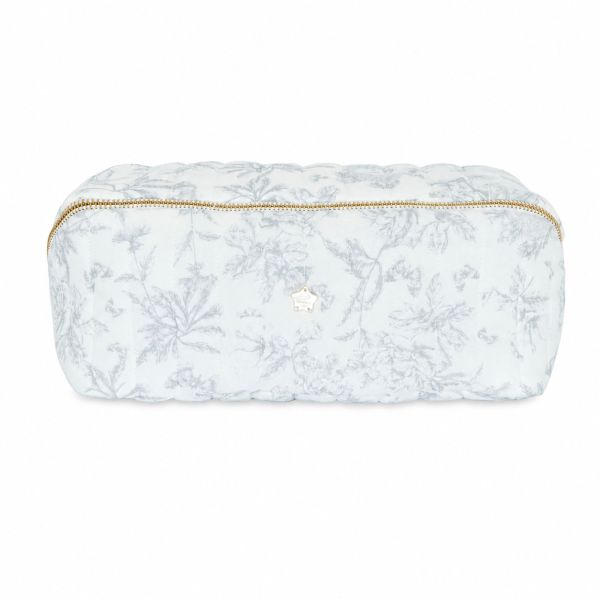 Trousse de toilette bébé zippée imprimée Toile de Jouy Gris