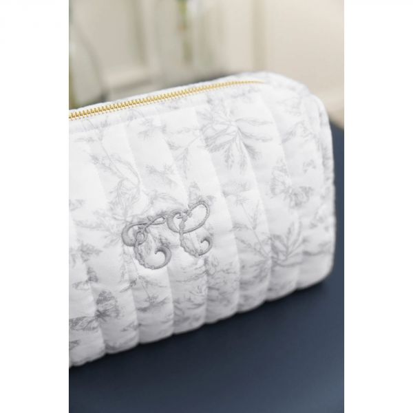 Trousse de toilette Toile de Jouy gris