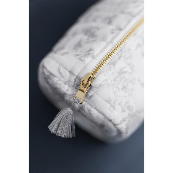 Trousse de toilette Toile de Jouy gris