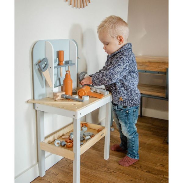 Établi en bois enfant avec accessoires