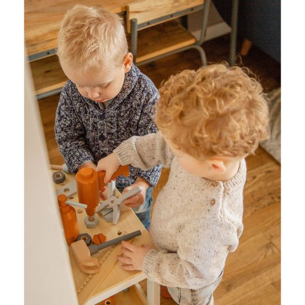 Établi en bois enfant avec accessoires