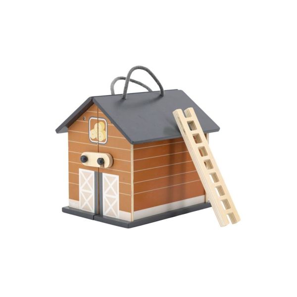 Ferme en bois avec animaux et accessoires