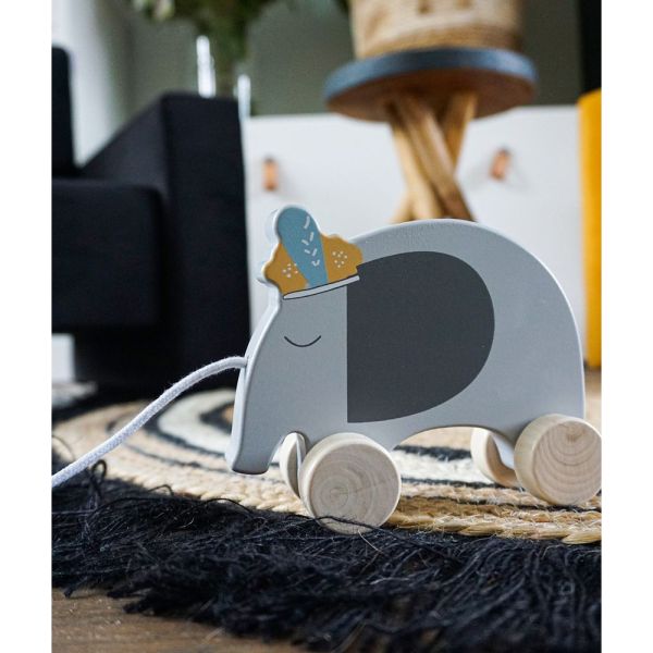 Jouet à tirer en bois Éléphant