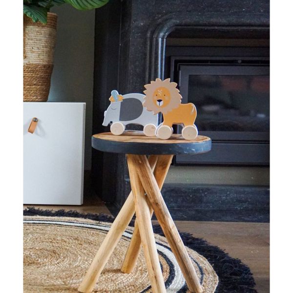 Jouet à tirer en bois Lion