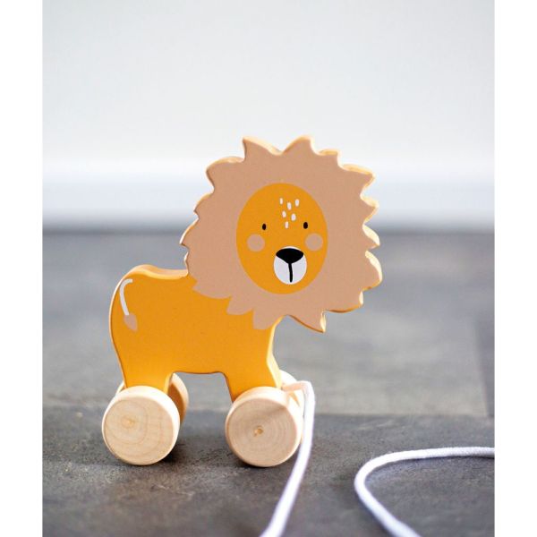 Jouet à tirer en bois Lion