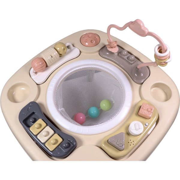 Table d'activités 3 en 1 - zèbre - Rose/Beige