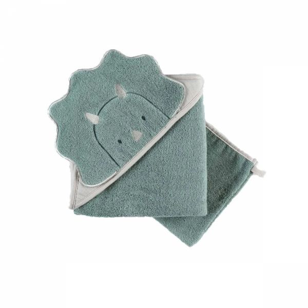 Cape de bain bébé en éponge Ops vert