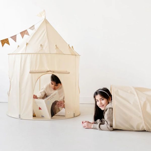 Tunnel de jeu en tissu recyclé Beige
