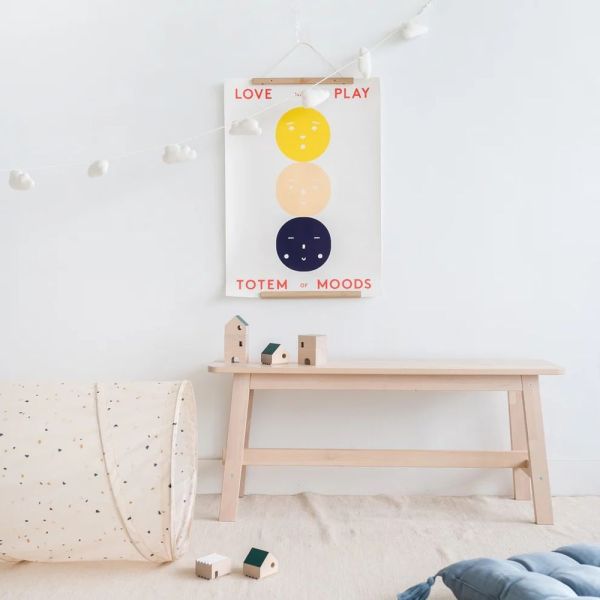 Tunnel de jeu en tissu recyclé Terrazzo crème