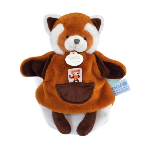 Doudou marionnette UNICEF Panda roux