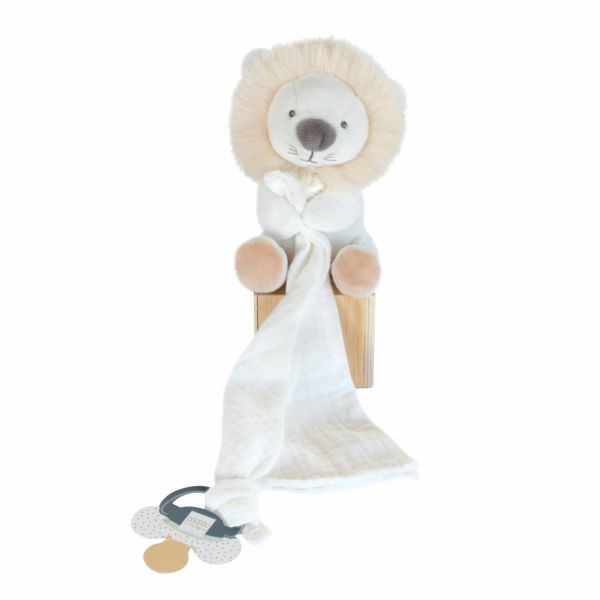 Doudou attache sucette lion Unicef