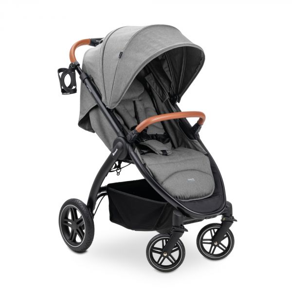 Poussette 4 roues Uptown Black Melange Grey
