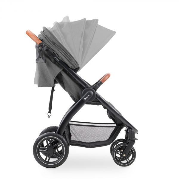 Poussette 4 roues Uptown Black Melange Grey