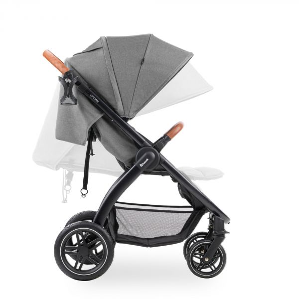 Poussette 4 roues Uptown Black Melange Grey