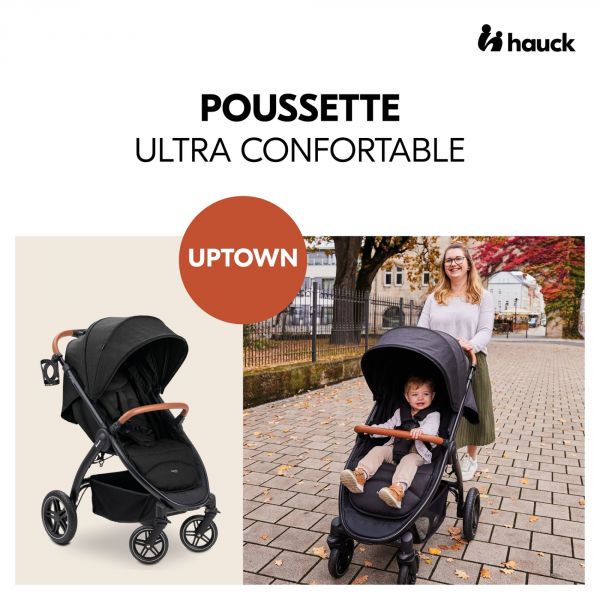 Poussette 4 roues Uptown Black Melange Black