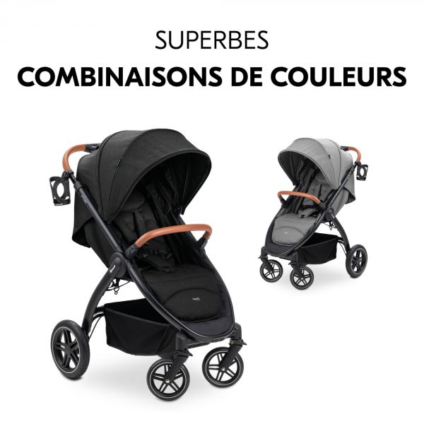 Poussette 4 roues Uptown Black Melange Black