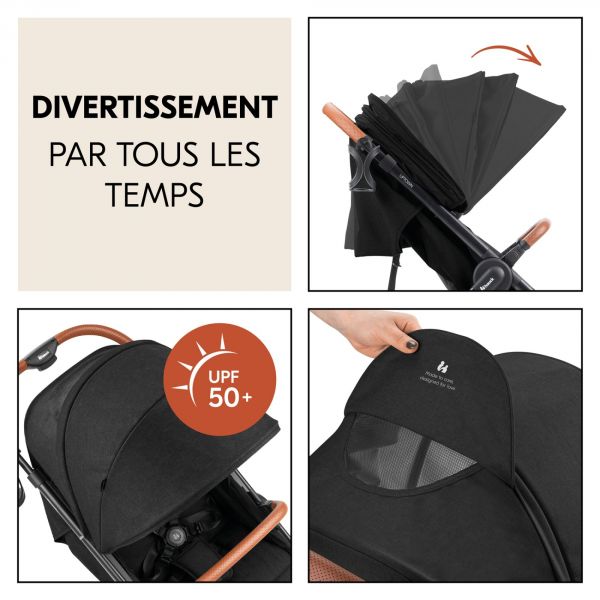 Poussette 4 roues Uptown Black Melange Black