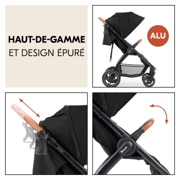Poussette 4 roues Uptown Black Melange Black