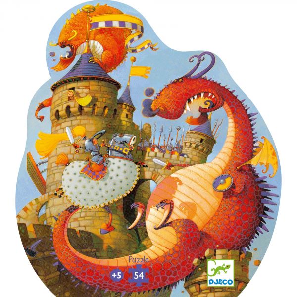 Puzzle silhouette Vaillant & les dragons 54 pièces