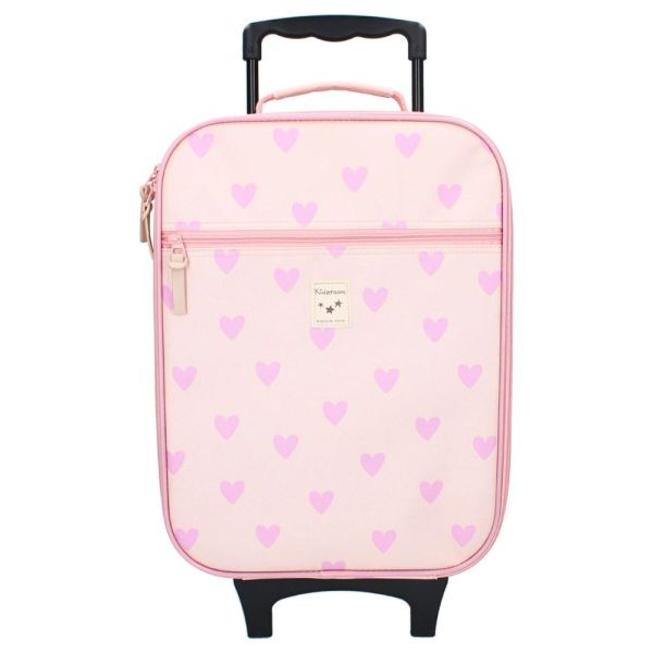 Valise à roulettes enfant coeurs