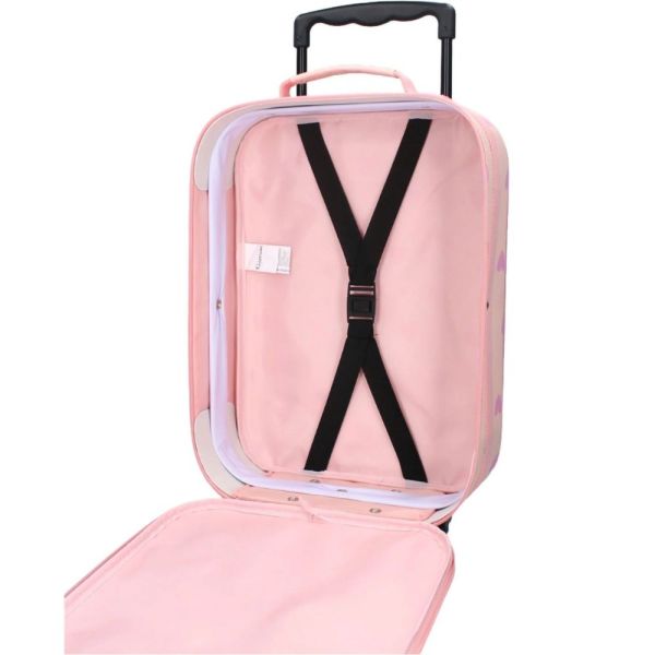 Valise à roulettes enfant coeurs