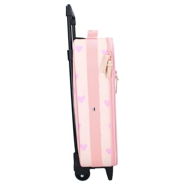 Valise à roulettes enfant coeurs