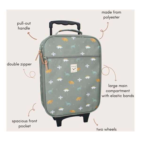 Valise à roulettes enfant dinosaures