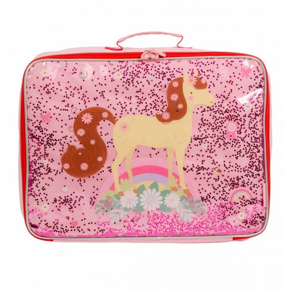 A Little Lovely Company Petite Valise A Paillettes Cheval Made In Bebe