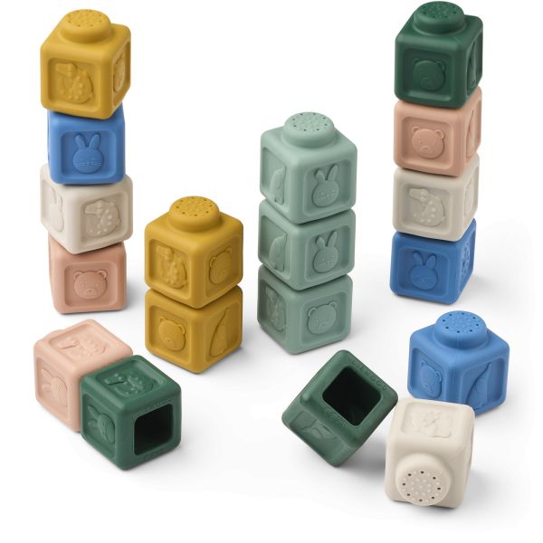 Blocs de construction sensoriels Veda 18 pièces Beach Blue Multi mix