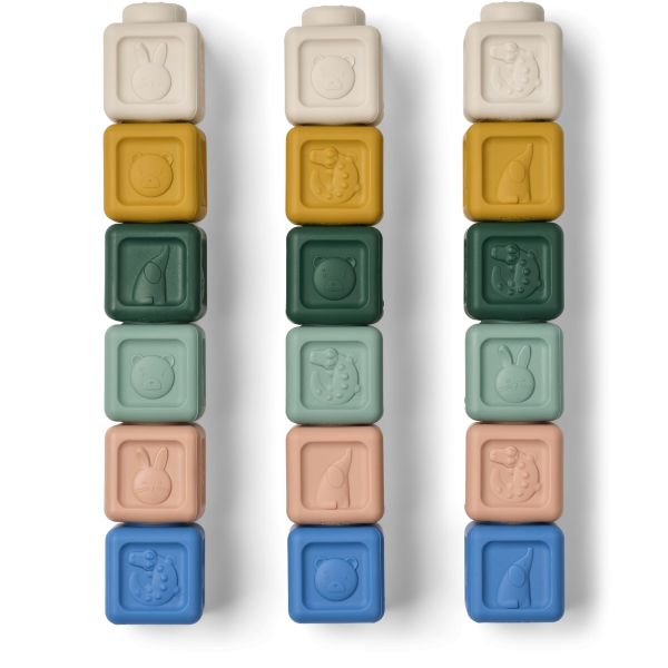 Blocs de construction sensoriels Veda 18 pièces Beach Blue Multi mix