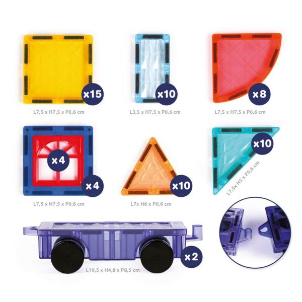 Jeu de construction Véhicules magnétiques 63 pièces