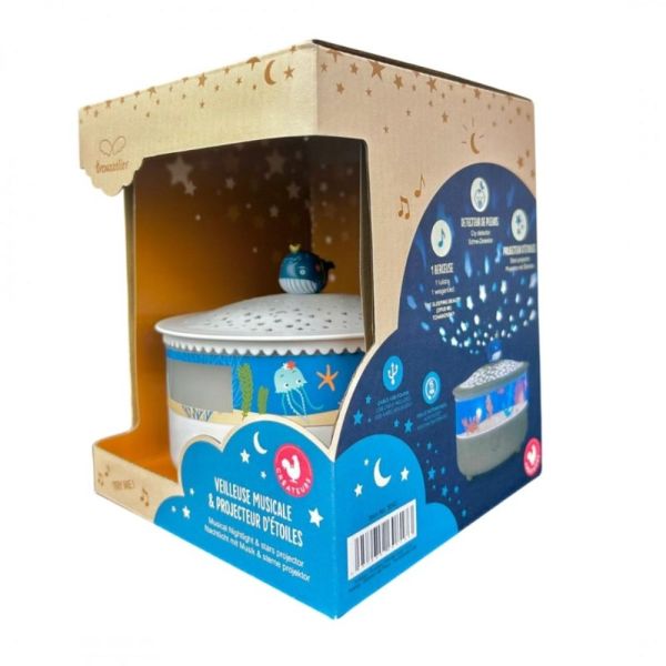 Veilleuse - Projecteur d'Etoiles - Musical - Détection des Pleurs - Rechargeable USB