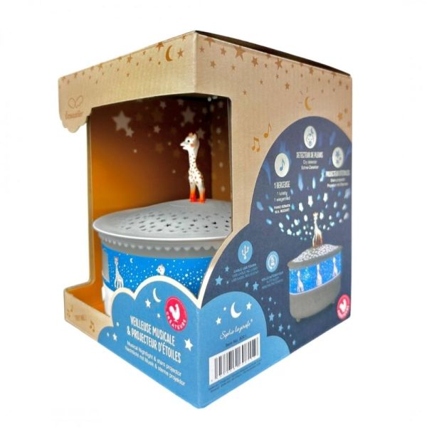Veilleuse - Projecteur d'Etoiles - Musical - Détection des Pleurs - Rechargeable USB