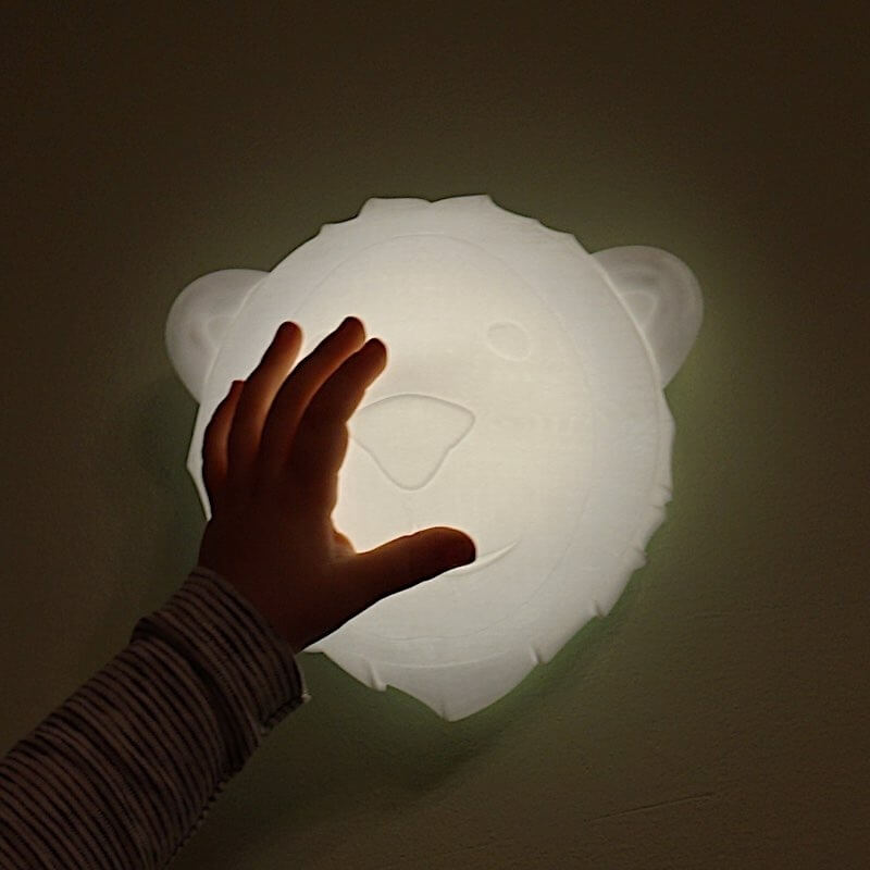 Applique murale enfant LED OURS BJORN en silicone blanc