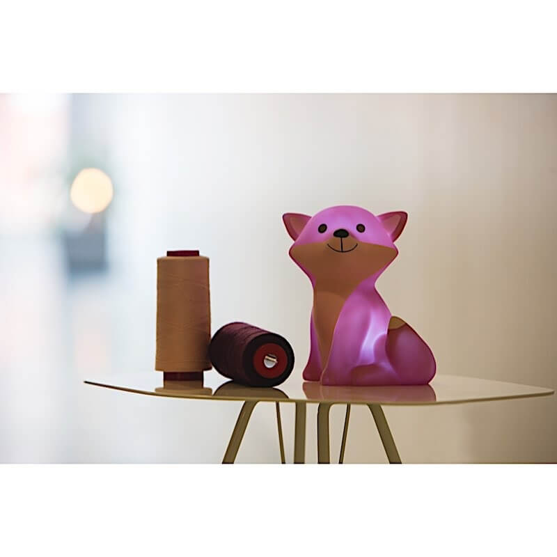 Atelier Pierre Veilleuse Cesar Le Renard A Led Framboise Made In Bebe