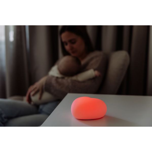 Veilleuse bébé et allaitement cœur Ruby gris clair