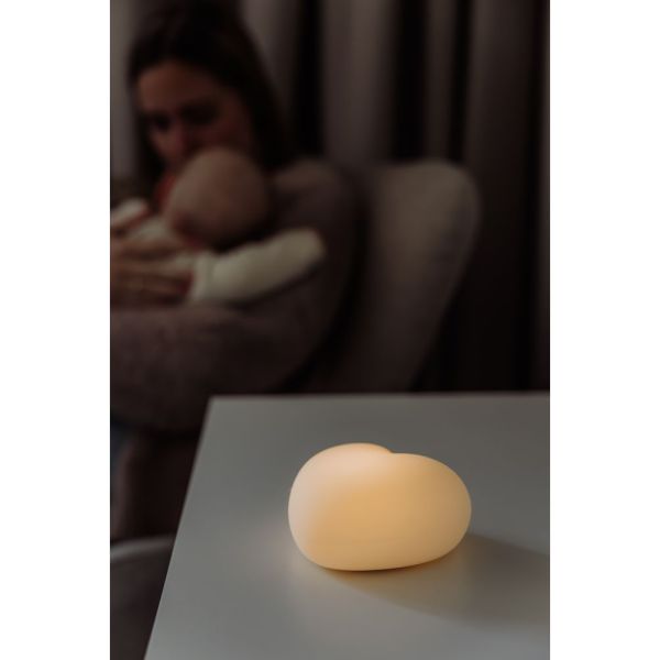 Veilleuse bébé et allaitement cœur Ruby gris clair