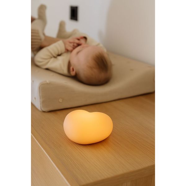 Veilleuse bébé et allaitement cœur Ruby gris clair
