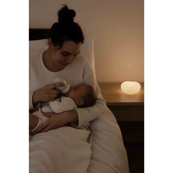 Veilleuse bébé et allaitement cœur Ruby vieux rose