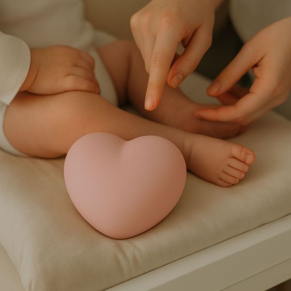 Veilleuse bébé et allaitement cœur Ruby vieux rose