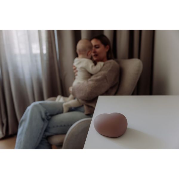 Veilleuse bébé et allaitement cœur Ruby vieux rose