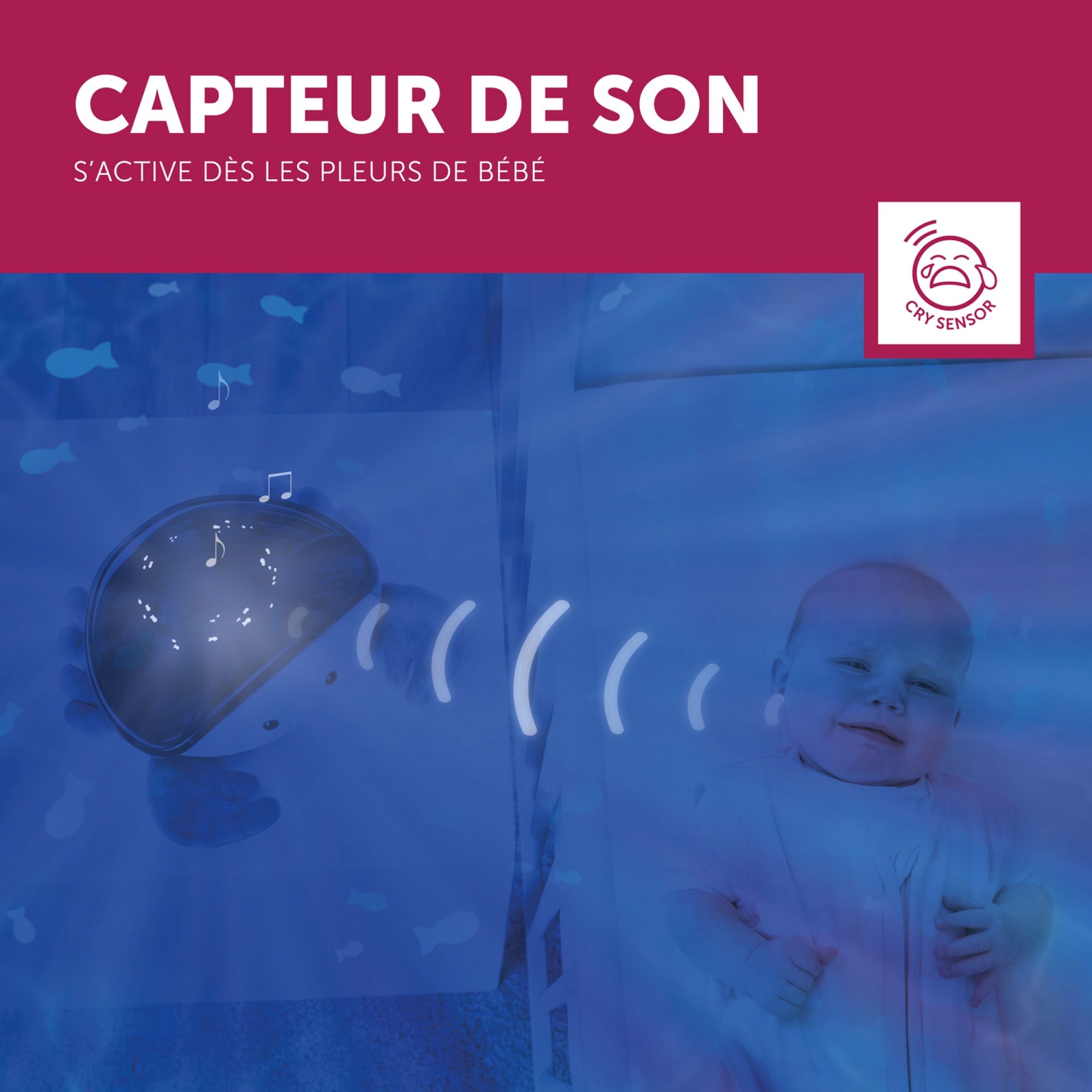 Veilleuse projecteur Cody le crabe - Made in Bébé