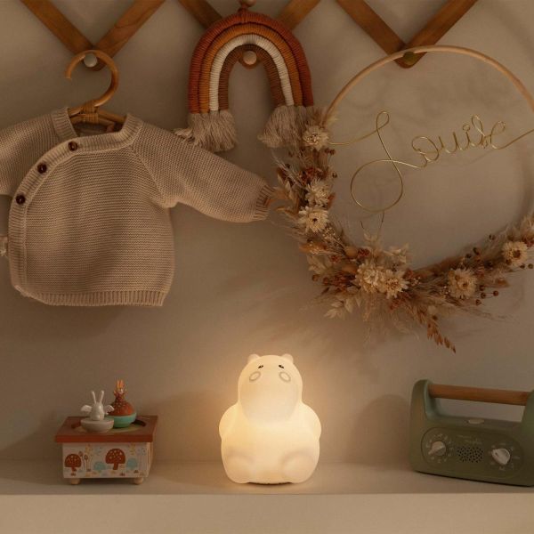 Veilleuse bébé silicone bluetooth Hippo