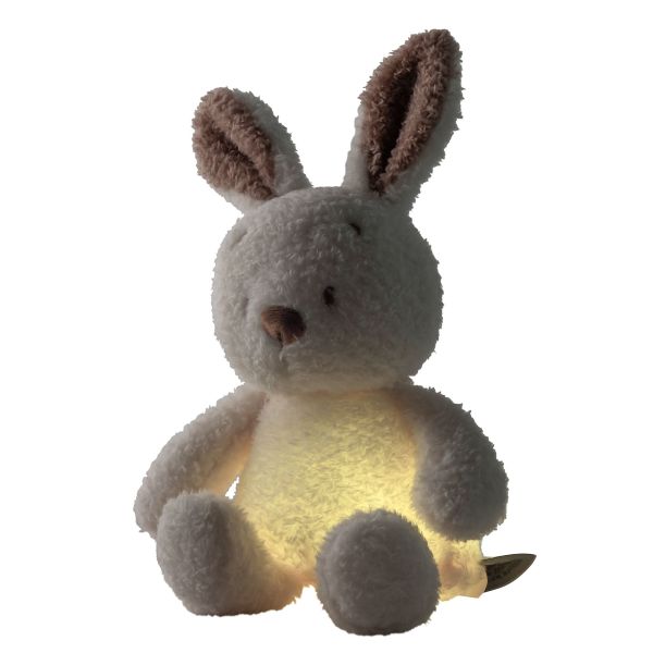 Veilleuse Sleepy peluche lapin bouclette ecru